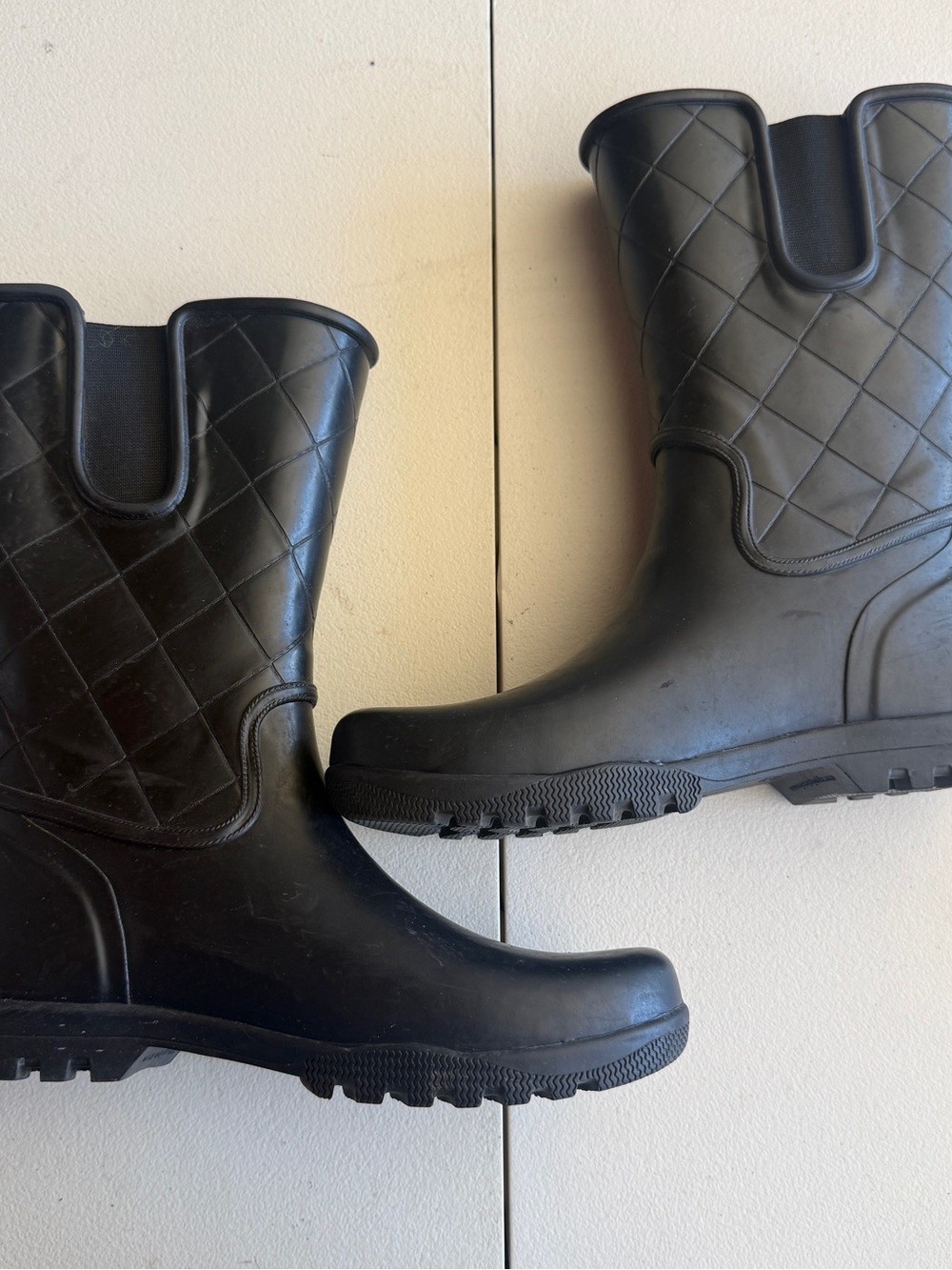 Sperry Nellie Waterproof Womens Black Quilted Mid-Calf Rain Boots 9